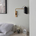 Endon 93145 Navren 1lt Wall Antique solid brass & matt black 10W LED E27 (Required) - westbasedirect.com