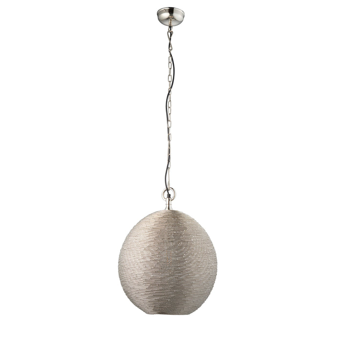 Endon 93430 Asha 1lt Pendant Polished nickel plate 10W LED E27 (Required) - westbasedirect.com