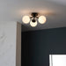 Endon 93489 Pulsa 3lt Semi flush Matt black & matt white glass 3 x 3W LED G9 (Required) - westbasedirect.com