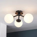 Endon 93489 Pulsa 3lt Semi flush Matt black & matt white glass 3 x 3W LED G9 (Required) - westbasedirect.com