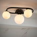 Endon 93524 Pulsa 3lt Semi flush Matt black & matt white glass 3 x 3W LED G9 (Required) - westbasedirect.com