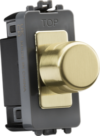 Knightsbridge GDM200BB 1G 2-Way 10-200W 10-100W LED Trailing Edge Dimmer - Brushed Brass