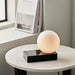 Endon 93866 Zeus 1lt Table Black marble & gloss opal glass 7W LED E14 (Required) - westbasedirect.com