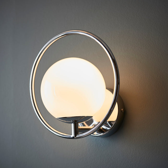 Endon 93901 Orb 1lt Wall Chrome plate & opal glass 3W LED G9 (Required) - westbasedirect.com