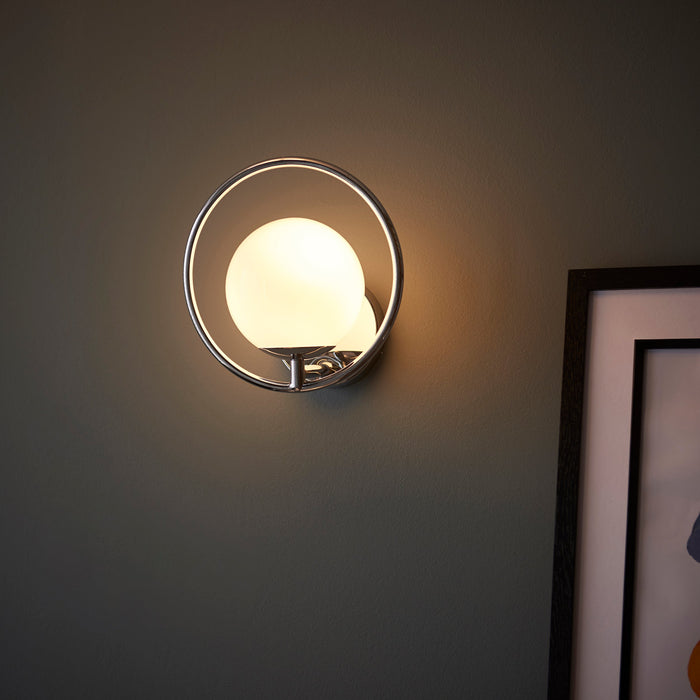 Endon 93901 Orb 1lt Wall Chrome plate & opal glass 3W LED G9 (Required) - westbasedirect.com