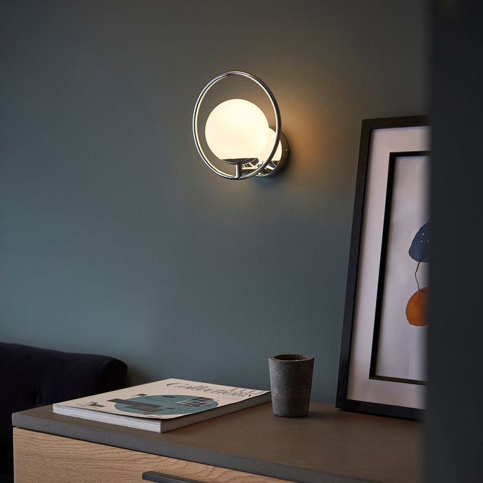 Endon 93901 Orb 1lt Wall Chrome plate & opal glass 3W LED G9 (Required) - westbasedirect.com