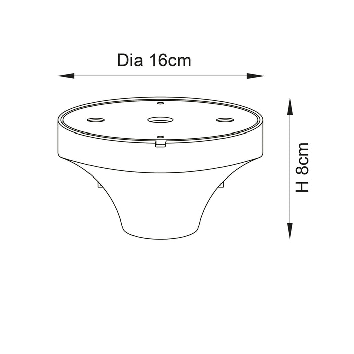 Endon 93995 Quay 1lt Flush Gloss black glaze & chrome plate 10W LED E27 (Required) - westbasedirect.com