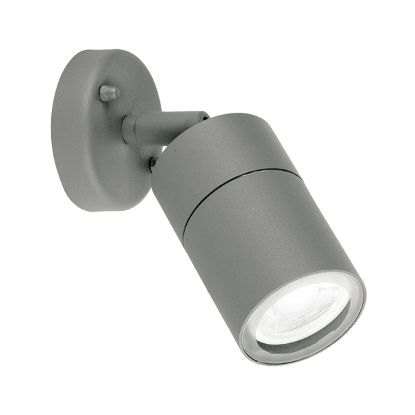 Aurora EN-WL1G 240V GU10 IP44 Aluminium Adjustable Wall Light Grey