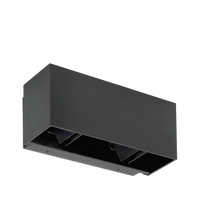 Aurora EN-WL18BLK/40 Klay 240V 18W IP65 Double Multi-Directional LED Wall Light Black 4000K