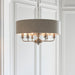 Endon 94357 Highclere 6lt Pendant Brushed chrome plate & natural linen 6 x 40W E14 candle (Required) - westbasedirect.com