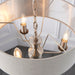 Endon 94361 Highclere 3lt Pendant Brushed chrome plate & natural linen 3 x 40W E14 candle (Required) - westbasedirect.com