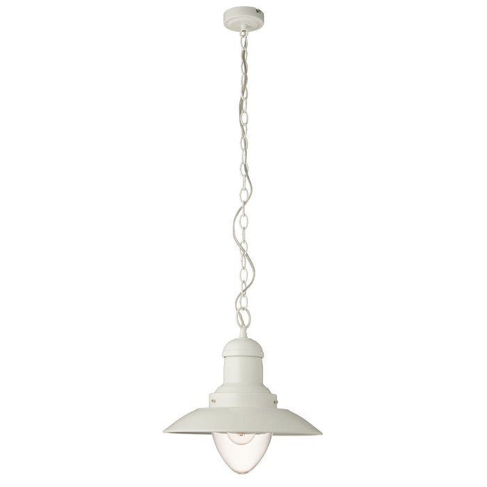 Endon 94371 Polperro 1lt Pendant Gloss cream & clear glass 42W E27 Eco GLS (Required) - westbasedirect.com