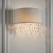 Endon 94372 Malmesbury 1lt Wall Silver grey fabric, clear glass & chrome plate 3W LED G9 (Required) - westbasedirect.com