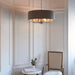 Endon 94373 Highclere 6lt Pendant Bright nickel plate & charcoal fabric 6 x 40W E14 candle (Required) - westbasedirect.com