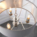 Endon 94377 Highclere 3lt Pendant Bright nickel plate & charcoal fabric 3 x 40W E14 candle (Required) - westbasedirect.com