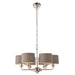 Endon 94381 Highclere 6lt Pendant Bright nickel plate & charcoal fabric 6 x 28W E14 Eco golf (Required) - westbasedirect.com