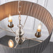 Endon 94394 Highclere 3lt Pendant Bright nickel plate & charcoal fabric 3 x 40W E14 candle (Required) - westbasedirect.com