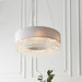 Endon 94396 Malmesbury 6lt Pendant Silver grey fabric, clear glass & chrome plate 6 x 2.5W LED G9 Warm White (Required) - westbasedirect.com