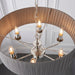 Endon 94397 Highclere 6lt Pendant Bright nickel plate & charcoal fabric 6 x 40W E14 candle (Required) - westbasedirect.com