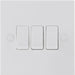 BG 943 White Square Edge Triple Light Switch 10A - westbasedirect.com