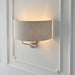 Endon 94403 Highclere 2lt Wall Brushed chrome plate & natural linen 2 x 40W E14 candle (Required) - westbasedirect.com