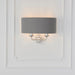 Endon 94406 Highclere 2lt Wall Bright nickel plate & charcoal fabric 2 x 40W E14 candle (Required) - westbasedirect.com