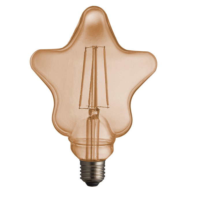 Endon 94503 Star 1lt Accessory Amber glass 4W LED E27 Warm White - westbasedirect.com