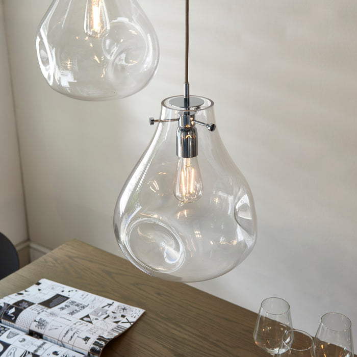 Endon 94521 Utopia 1lt Pendant Clear glass & chrome plate 40W E27 GLS (Required) - westbasedirect.com