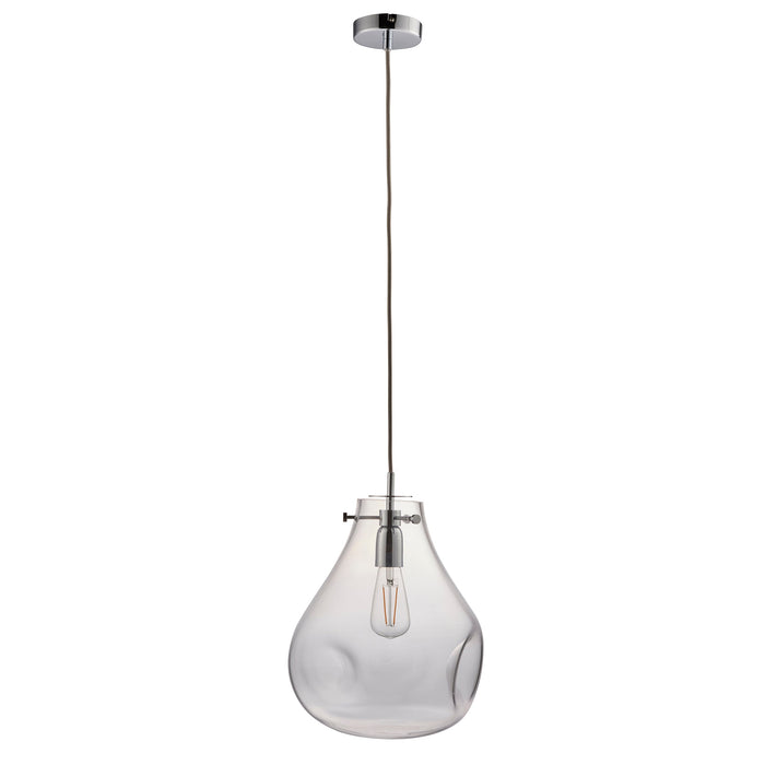 Endon 94521 Utopia 1lt Pendant Clear glass & chrome plate 40W E27 GLS (Required) - westbasedirect.com