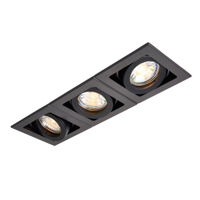 Saxby 94797 Xeno triple 50W Matt black paint 3 x 50W GU10 reflector (Required) - westbasedirect.com