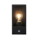 Endon 94995 Oxford PIR 1lt Wall Matt black & clear glass 10W LED E27 (Required) - westbasedirect.com