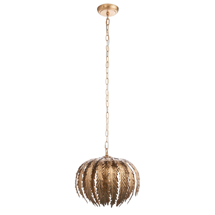 Endon 95035 Delphine 1lt Pendant Gold leaf 10W LED E27 (Required) - westbasedirect.com