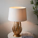 Endon 95037 Delphine 1lt Table Gold leaf & ivory cotton fabric 10W LED E27 (Required) - westbasedirect.com