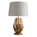 Endon 95037 Delphine 1lt Table Gold leaf & ivory cotton fabric 10W LED E27 (Required) - westbasedirect.com