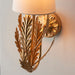 Endon 95040 Delphine 1lt Wall Gold leaf & ivory cotton fabric 6W LED E14 (Required) - westbasedirect.com