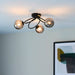 Endon 95289 Ellipse 3lt Semi flush Satin black paint & smoked mirror glass 3 x 3W LED G9 (Required) - westbasedirect.com