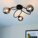 Endon 95289 Ellipse 3lt Semi flush Satin black paint & smoked mirror glass 3 x 3W LED G9 (Required) - westbasedirect.com