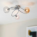 Endon 95290 Ellipse 3lt Semi flush Chrome plate with pink, champagne & grey tinted glass 3 x 3W LED G9 (Required) - westbasedirect.com