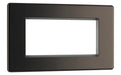 BG FBNEMR4 Flatplate Screwless Quad Euro Module Faceplate - Black Nickel - westbasedirect.com