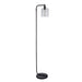 Endon 95456 Toledo 1lt Floor Matt black & clear glass 10W LED E27 (Required) - westbasedirect.com