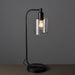 Endon 95457 Toledo 1lt Table Matt black & clear glass 10W LED E27 (Required) - westbasedirect.com