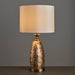 Endon 95461 Dahlia 1lt Table Capiz detail, antique brass plate & ivory fabric 10W LED E27 (Required) - westbasedirect.com