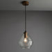 Endon 95462 Ebbe 1lt Pendant Antique gold paint & clear glass 10W LED E27 (Required) - westbasedirect.com