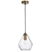 Endon 95462 Ebbe 1lt Pendant Antique gold paint & clear glass 10W LED E27 (Required) - westbasedirect.com