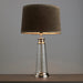 Endon 95463 Winslet 1lt Table Clear hammered glass & bright nickel plate with grey velvet 10W LED E27 (Required) - westbasedirect.com