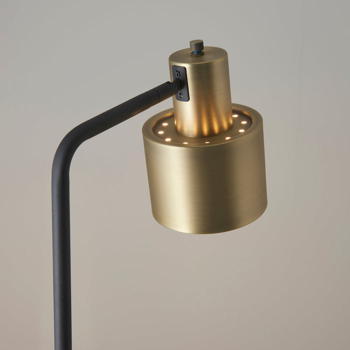 Endon 95465 Mayfield 1lt Floor Matt antique brass plate & matt black 10W LED E27 (Required) - westbasedirect.com