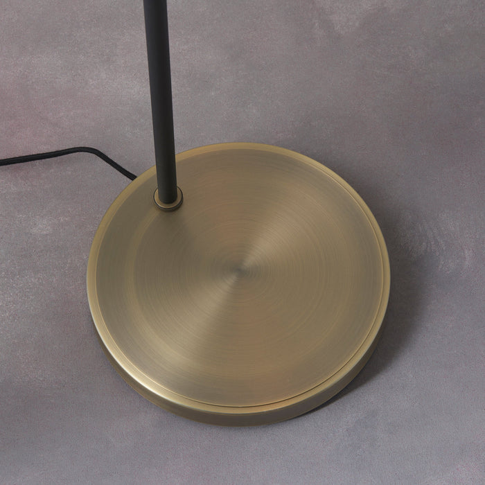 Endon 95465 Mayfield 1lt Floor Matt antique brass plate & matt black 10W LED E27 (Required) - westbasedirect.com