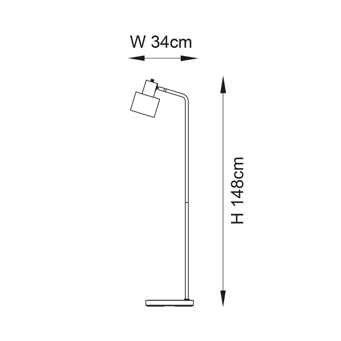 Endon 95465 Mayfield 1lt Floor Matt antique brass plate & matt black 10W LED E27 (Required) - westbasedirect.com