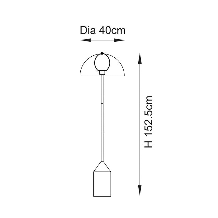 Endon 95468 Nova 1lt Floor Brushed nickel plate 60W E27 GLS (Required) - westbasedirect.com