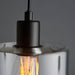 Endon 95472 Toledo 1lt Pendant Matt black & clear glass 10W LED E27 (Required) - westbasedirect.com